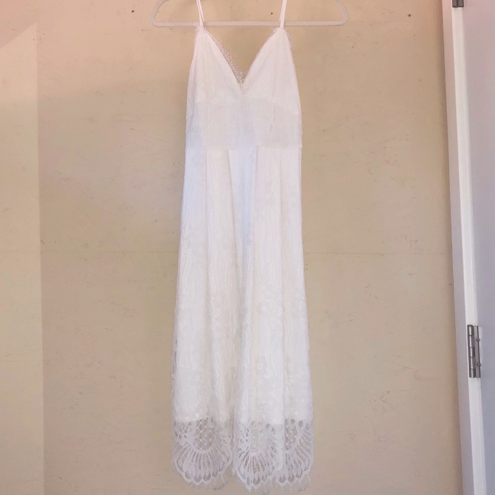 new AOOKSBERY White Lace Dress New